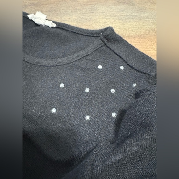 Como Blu Black Studded Shoulder Top Size L/G | Cold Shoulder Long Sleeve Blouse - Picture 6 of 9